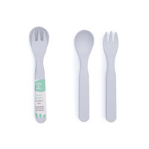 Plant Based Utensils: Bobo&Boo Plant Based Cutlery Set - Grey
