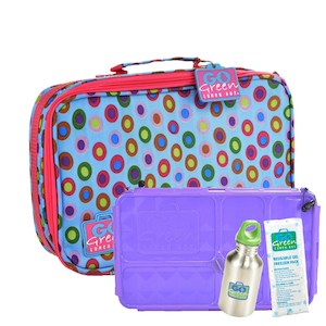 Go Green Lunch Box Set - Confetti (with Purple Food Box)