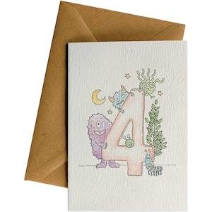 Ws Greeting Cards: 4th Birthday #WS-176