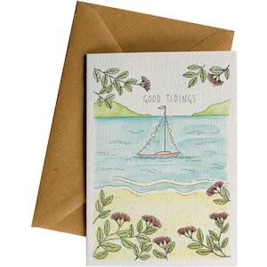 Ws Greeting Cards: Good Tidings Beach #WS-C171