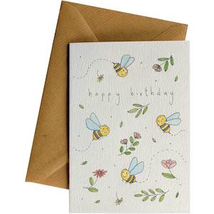 Ws Gc Birthday: Happy Birthday Bees #WS-154