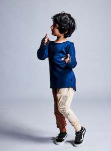 Boys: ATLAS TRACKIES - Wheat Marle Block