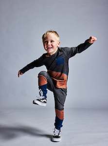 Boys: PATCH LEGGINGS - Iron Marle/Clay