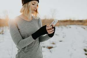 Merino 365 Women's Handwarmer Fingerless Gloves - BLACK