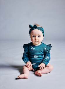 Best Selling Baby Bodysuits: LUNA BODYSUIT - Jade Wildflower SAMPLE