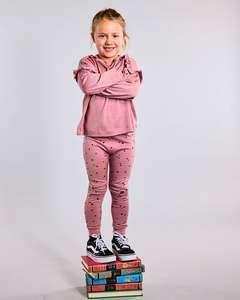 Lfoh Winter 25 Baby: Slasher Leggings - 100% Merino Wool, Rose Mini Heart
