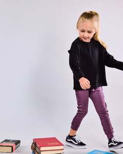 Lfoh Winter 25 Girls Pre Order: Eden Frill Top - 100% Merino Wool, Black