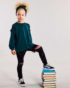 Lfoh Winter 25 Baby: Slasher Leggings - 100% Merino Wool, Black Miniheart