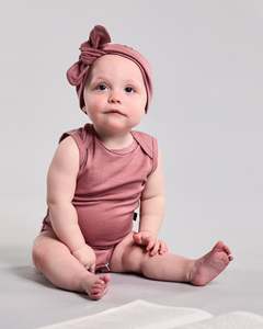Lfoh Winter 25 Baby: Hadley Bodysuit - 100% Merino Wool - Rose