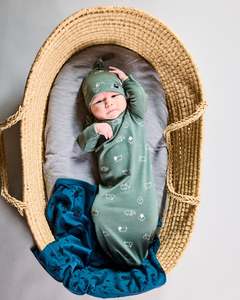 Lfoh Winter 25 Baby: Beanie & Bootie Set - 100% Merino Wool - Fern Flock