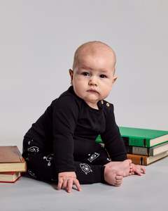 Asher Pants - 100% Merino Wool - Black Monsters