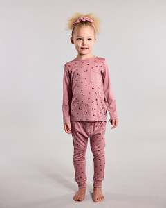 Lfoh Winter 25 Girls Pre Order: Marlow PJ Set - 100% Merino Wool - Rose Miniheart