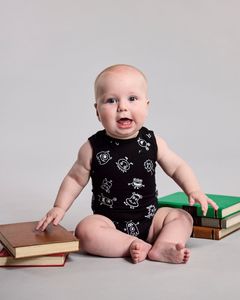 Lfoh Winter 25 Baby: Hadley Bodysuit - 100% Merino Wool - Black Monsters