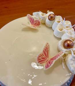 Exotic and coconut milk panacotta cake