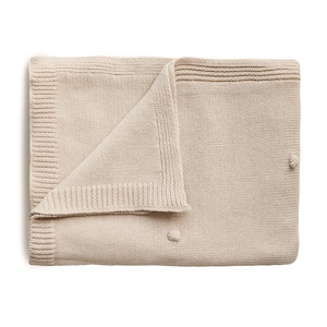 Baby Bedding: Mushie Knitted Textured Dots Blanket - Off White