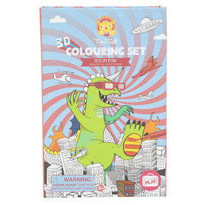 Dino Lover: Tiger Tribe 3D Colouring Set - Sci-Fi Fun