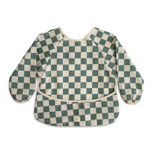Mushie: Mushie Long Sleeve Bib - Olive Check