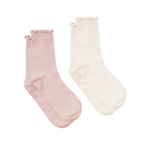 Sale: Pretty Brave Ruffle Socks 2-Pack - Blush + Stone