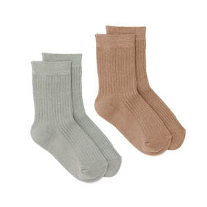 Pretty Brave Jordan Socks 2-Pack - Sage + Tan