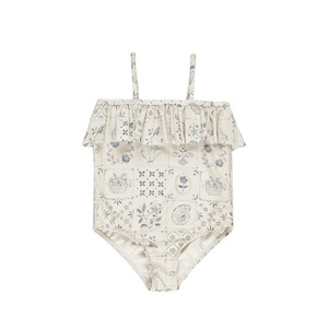 Swimwear: Rylee + Cru Ruffle One-Piece - Tile