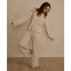 Sale: Rylee + Cru Womens Crochet Knit Pant - Natural