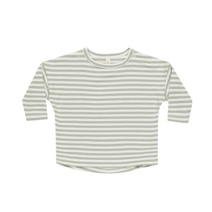 Sale: Quincy Mae Long Sleeve Tee - Sage Stripe