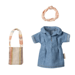 Maileg Denim Dress & Bag For Mum Mouse
