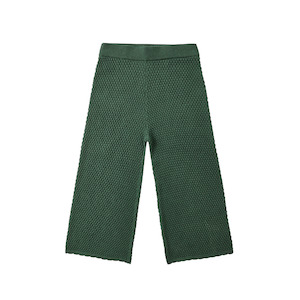 Bottoms: Rylee + Cru Knit Wide Leg Pant - Green