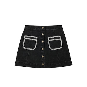 Bottoms: Rylee + Cru Denver Mini Skirt - Washed Black
