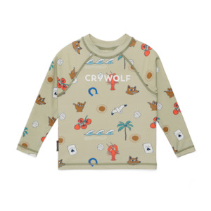 Swimwear: Crywolf Baby Rash Vest - Lucky Days Sage
