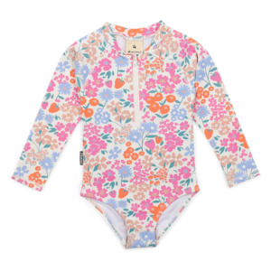 Crywolf Long Sleeve Swimsuit - Berry Garden