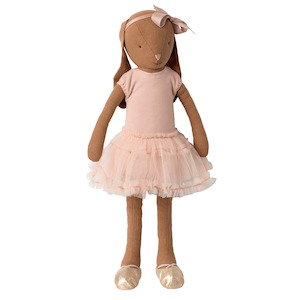 Nursery: Maileg Bunny Size 3 Brown Ballet Suit & Skirt - Rose