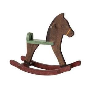 Maileg Rocking Horse Mouse Dark Brown