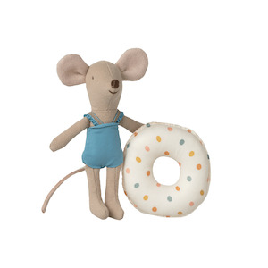 Dolls: Maileg Beach Mouse Little Sister With Float Multi Dot