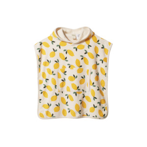 Nature Baby Organic Cotton Poncho Towel - Lemon Print