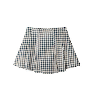 Pre Orders: Rylee + Cru Pleated Mini Skirt - Navy Check