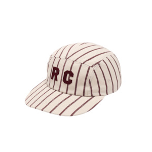 Rylee + Cru Skater Hat - Burgundy Pinstripe