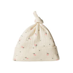 Hats Beanies: Nature Baby Cotton Knotted Beanie - Posey Blossom