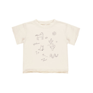 Tops 1: Rylee + Cru Raw Edge Tee - Wild West SECOND
