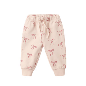Quincy Mae Relaxed Fleece Sweatpant - Red Bows