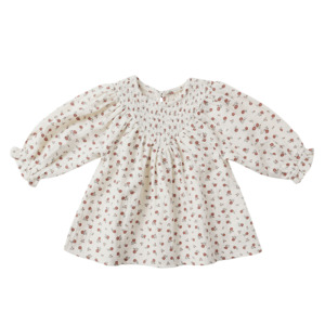 Quincy Mae V Smocked Dress - Winter Ditsy