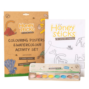 Holiday Fun: Honeysticks Jumbo Posters & Watercolour Paints Activity Set