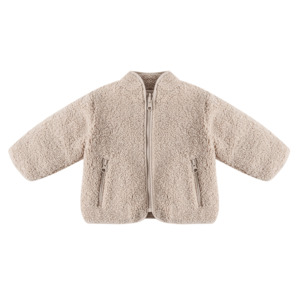 Quincy Mae Shearling Zip Jacket - Oat