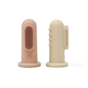 Mushie: Mushie Finger Toothbrush - Shifting Sand/Blush