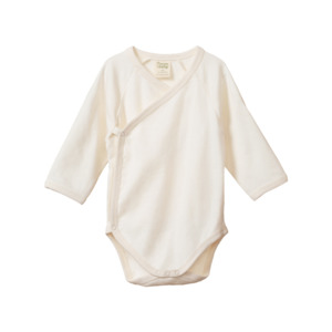 Nature Baby: Nature Baby Kimono Long Sleeve Bodysuit - Natural