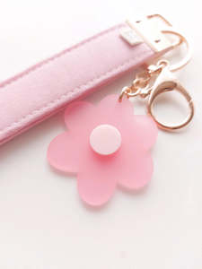 Daisy Key ring - Frosted Pink