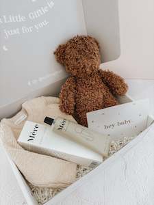 Personalised Gift Boxes And Crackers: Snuggly Bub Baby Gift Box (Medium) Wheat