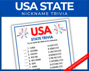 4th July: USA State Nickname Trivia