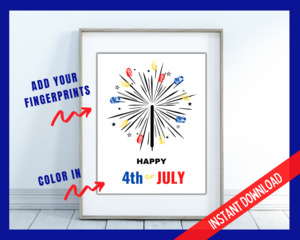 4th July: 4th July Sparkler Fingerprint Art