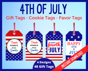 4th July: Fourth July Gift Tags
